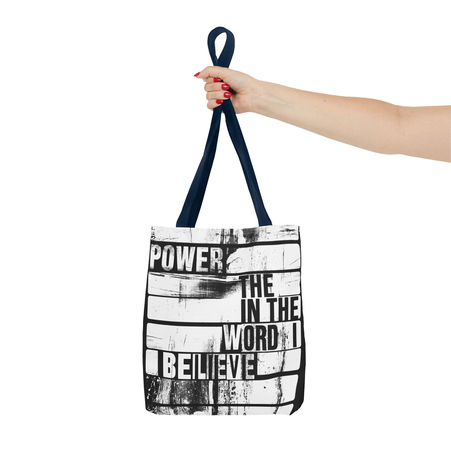 Inspirational Tote Bag - 'Power in the Word' & 'Faith Saved My Life' - Motivational Canvas Carryall
